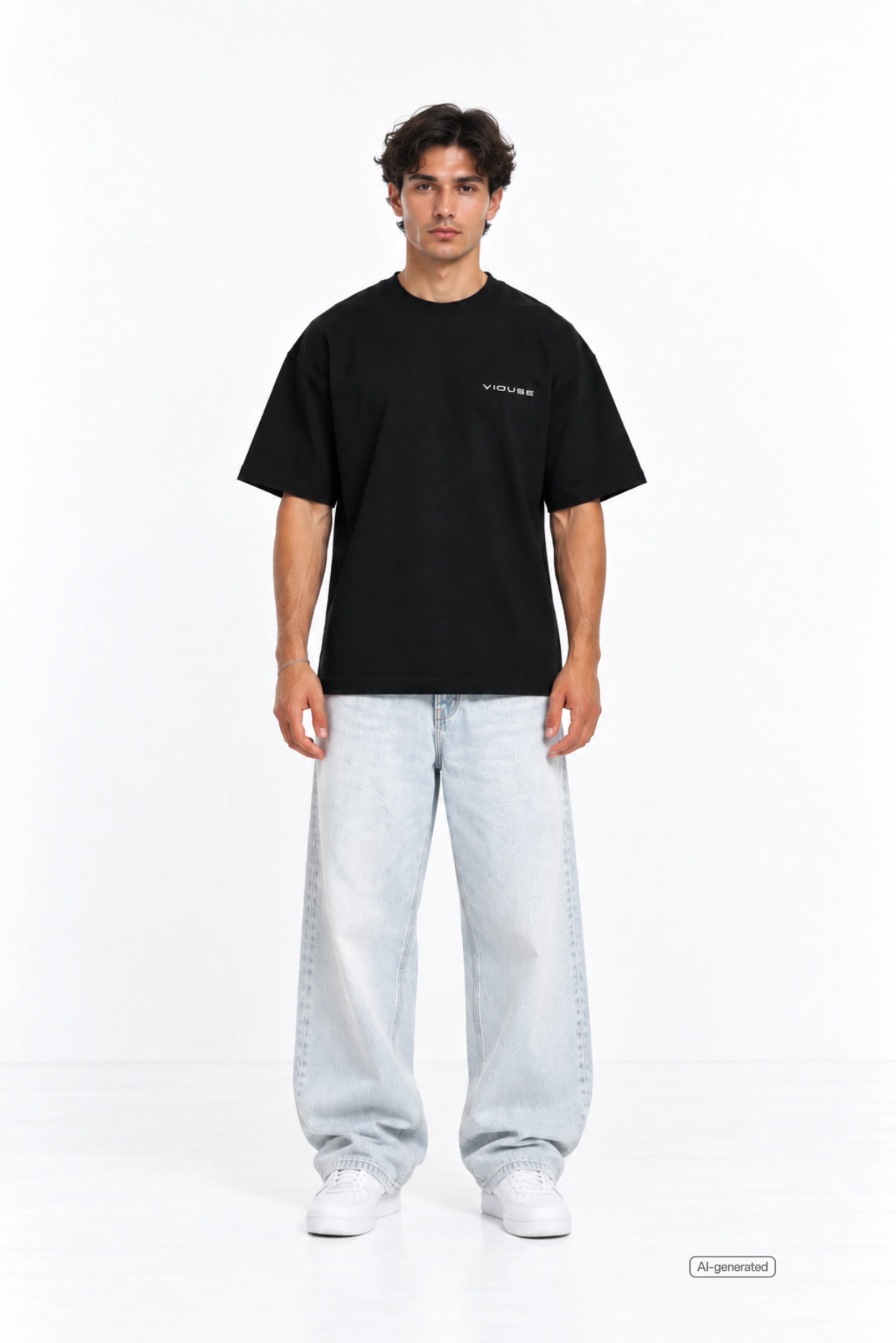 Logo Heavy Oversize Black Tee
