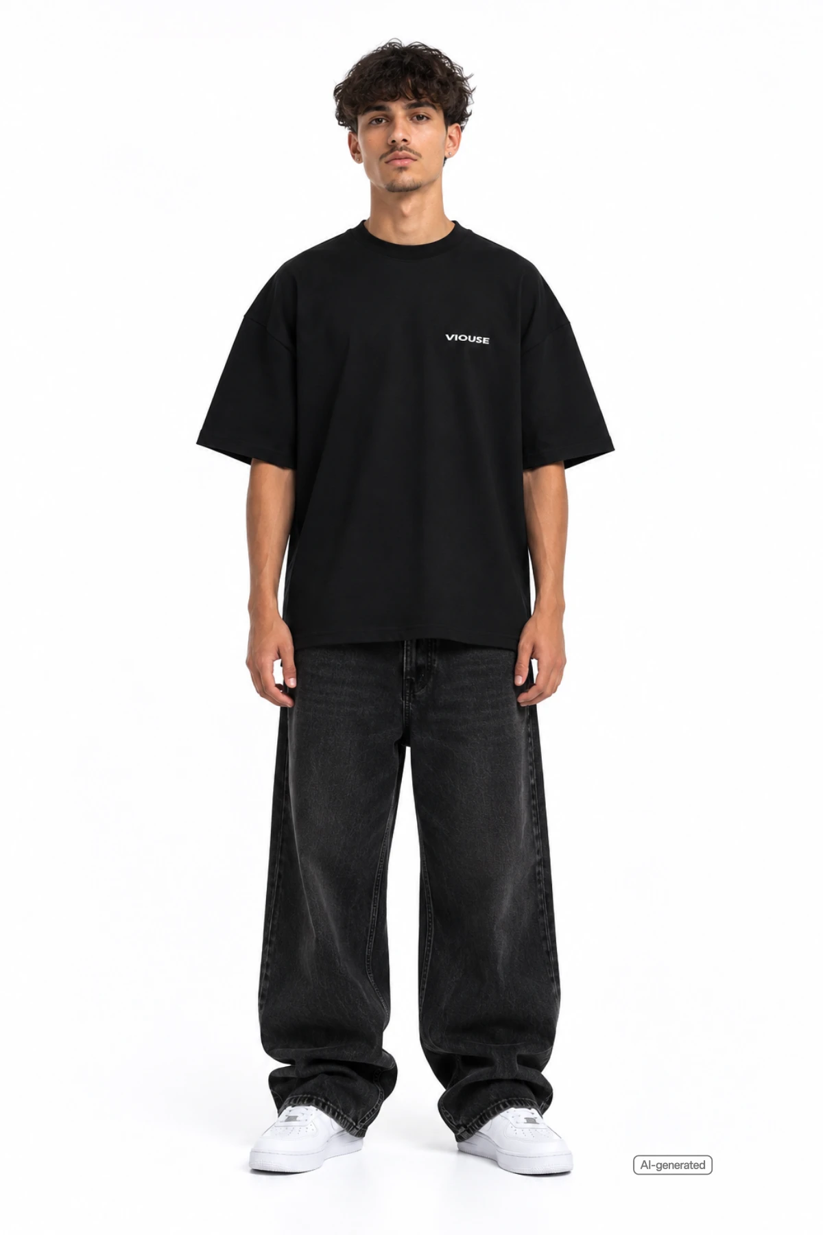 Street Gangster Ultra Heavy Oversize Black Tee