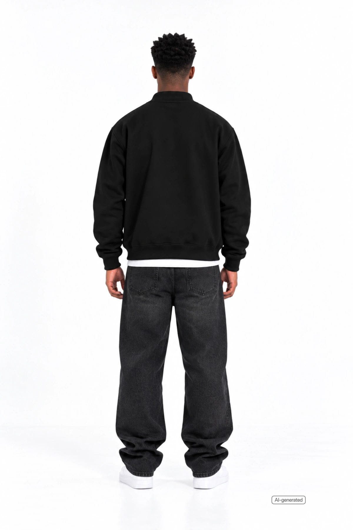 Logo Heavy College Jacket Black