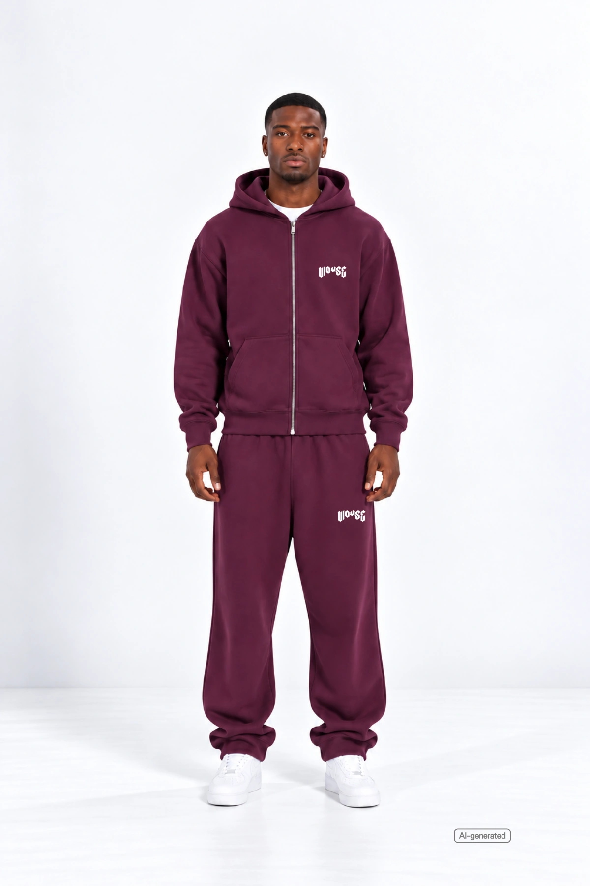 Logo Zip Hoodie Purple
