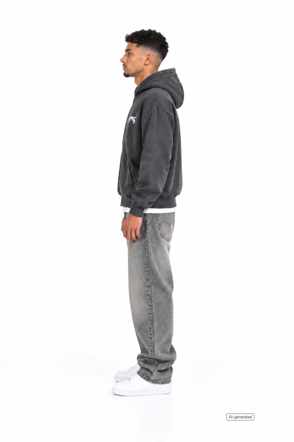 Heavy Zip Hoodie Vintage Grey