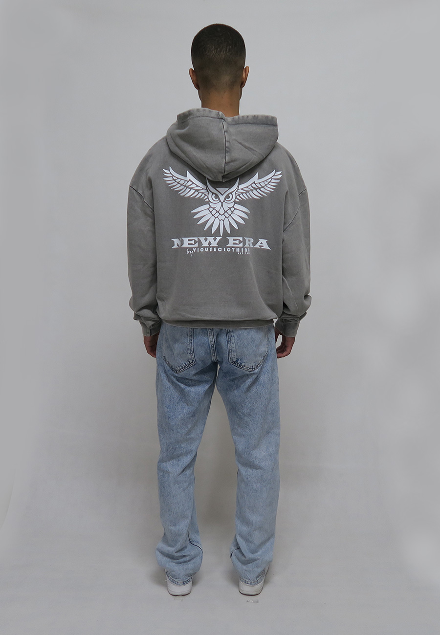 Owl Washed Oversize Hoodie Asphalt Owl Washed Oversize Hoodie Asphalt