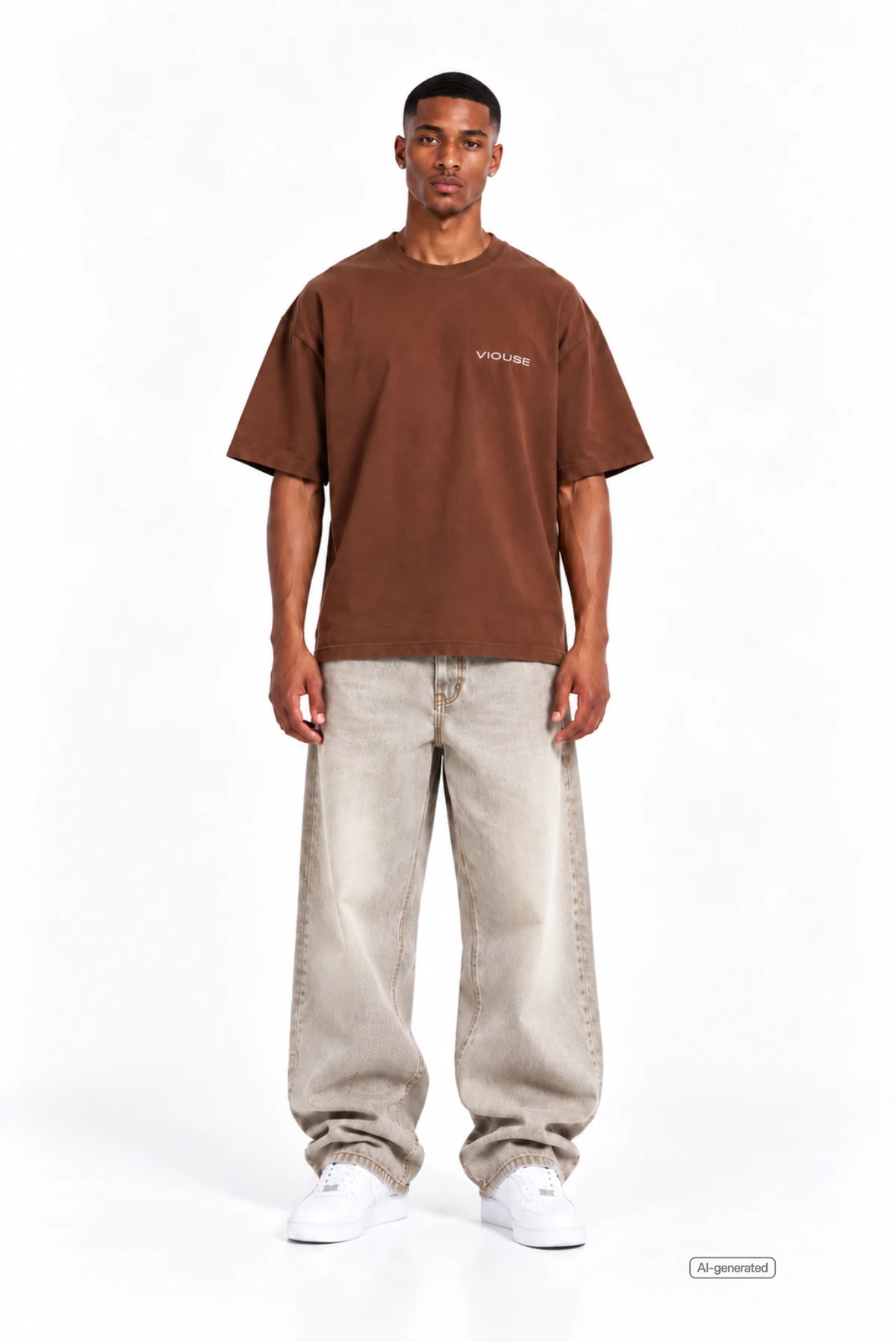 Blob Heavy Oversize Brown Tee