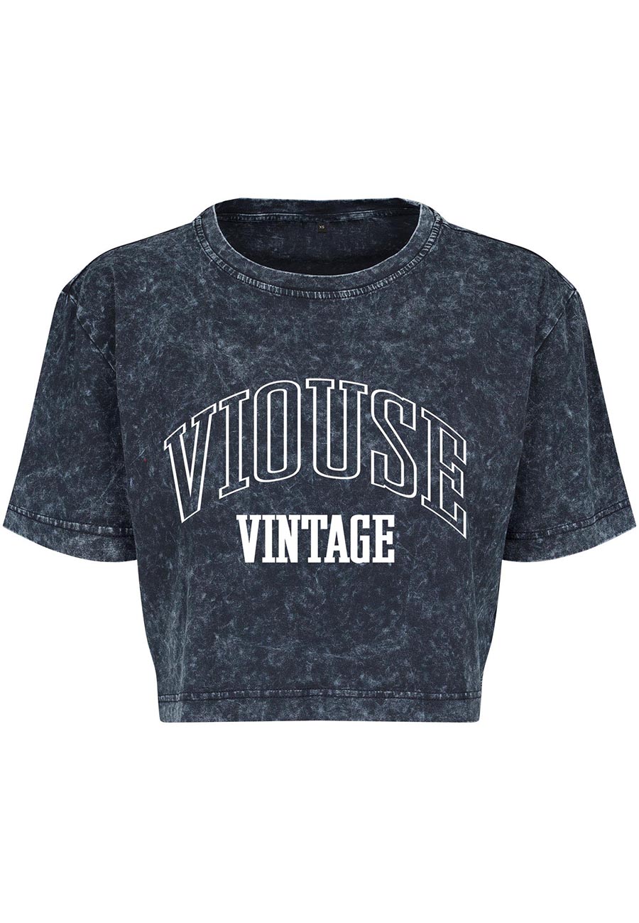Vintage Washed Cropped Tee Darkgray