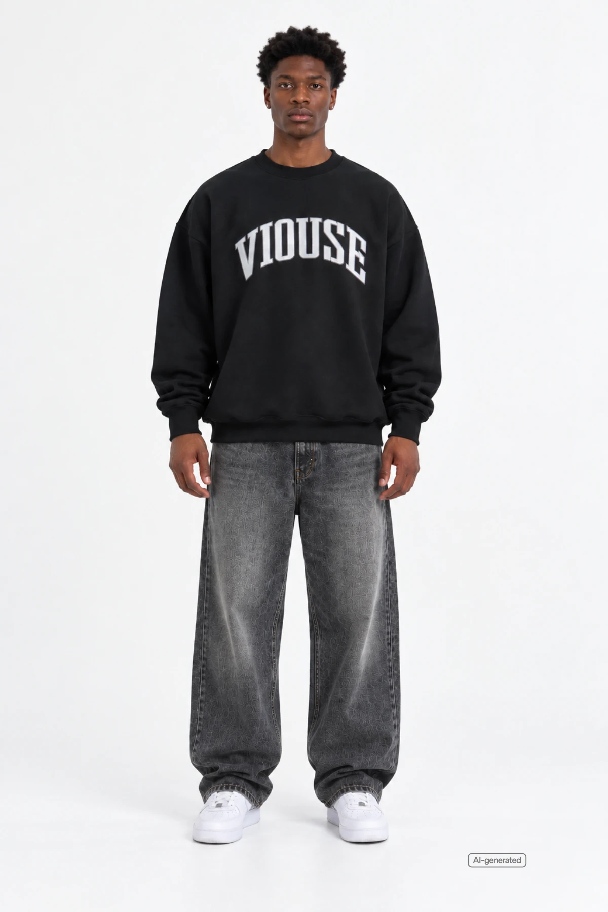 College Oversize Sweater Black