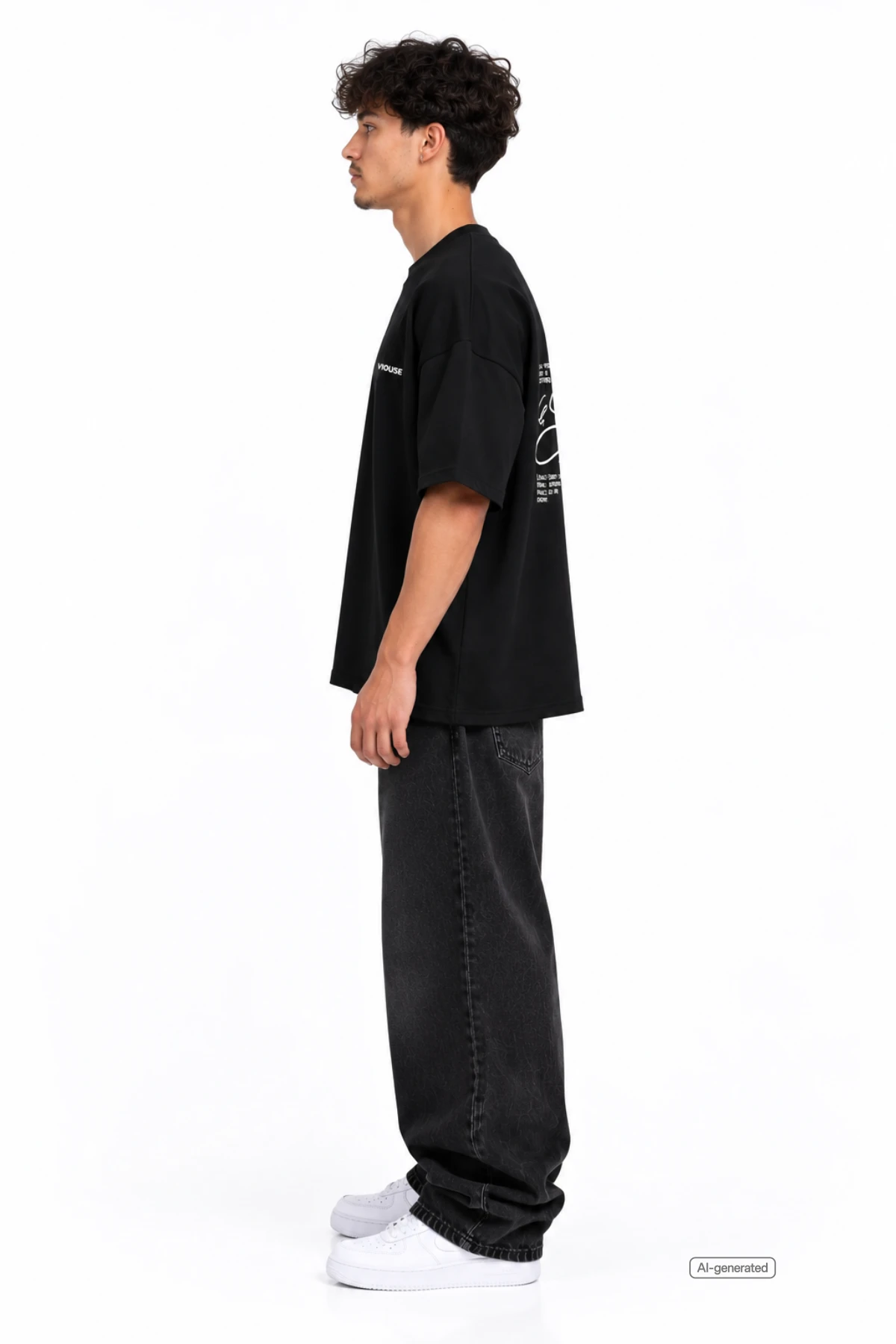 Street Gangster Ultra Heavy Oversize Black Tee