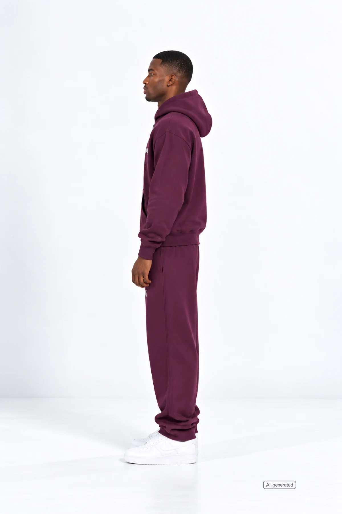 Logo Zip Hoodie Purple